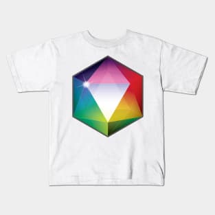 Rainbow Transparent 20 Sided Die Kids T-Shirt